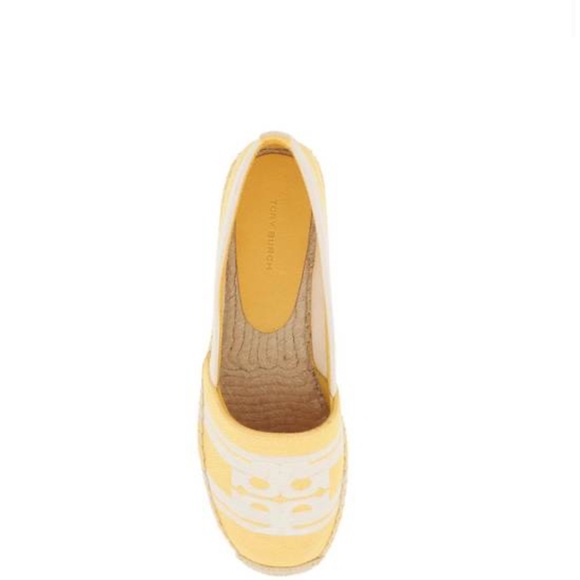 NWOB with dust bag TORY BURCH Double T Jacquard Espadrille Flats Size 7.5 - Picture 3 of 5